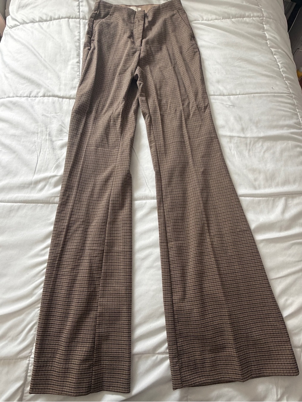H and M Plaid Flare Leg Trousers